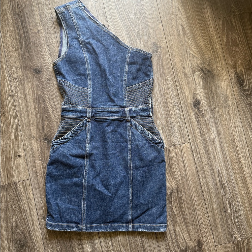Retrofete Asymmetrical Denim Dress - Blue